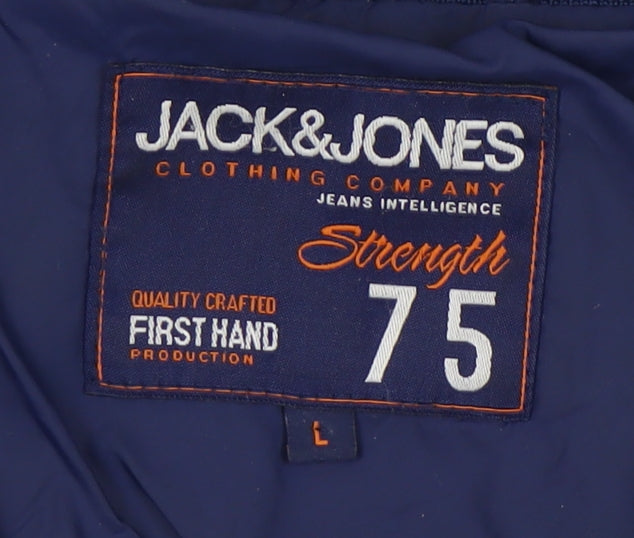 Mens UK Size L JACK & JONES Blue Basic Jacket
