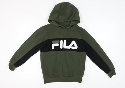 Fila Boys Green Hoodie 12-13 Years Pullover Casual