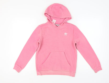 Adidas Girls Pink Hoodie Pullover 11-12 Years Logo Sports
