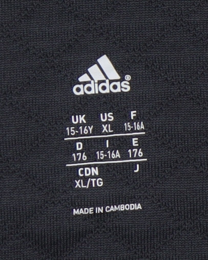 Adidas Boys Black Sweatshirt 15-16 Years 1/2 Zip Sports