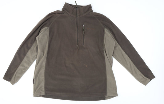 Unisex Adults UK Size L Mountain Warehouse Brown Full Zip Sweatshirt