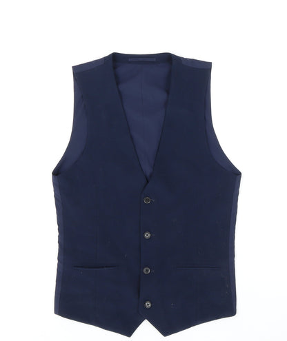 Mens UK Size 34 ONE SIX 5IVE Regular Blue Suit Waistcoat
