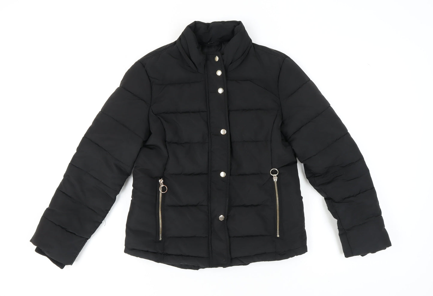 Topshop Women's Black Puffer Jacket Size 10