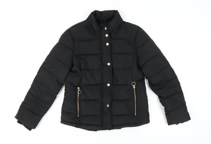 Topshop Women's Black Puffer Jacket Size 10