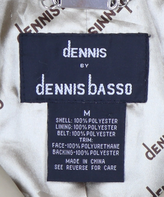 Dennis Basso Women's Beige Mid-Length Coat M