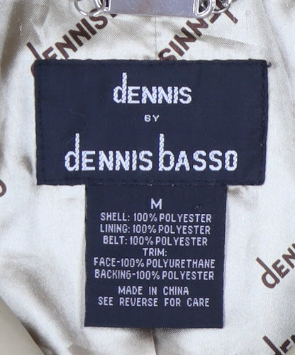 Dennis Basso Women's Beige Mid-Length Coat M