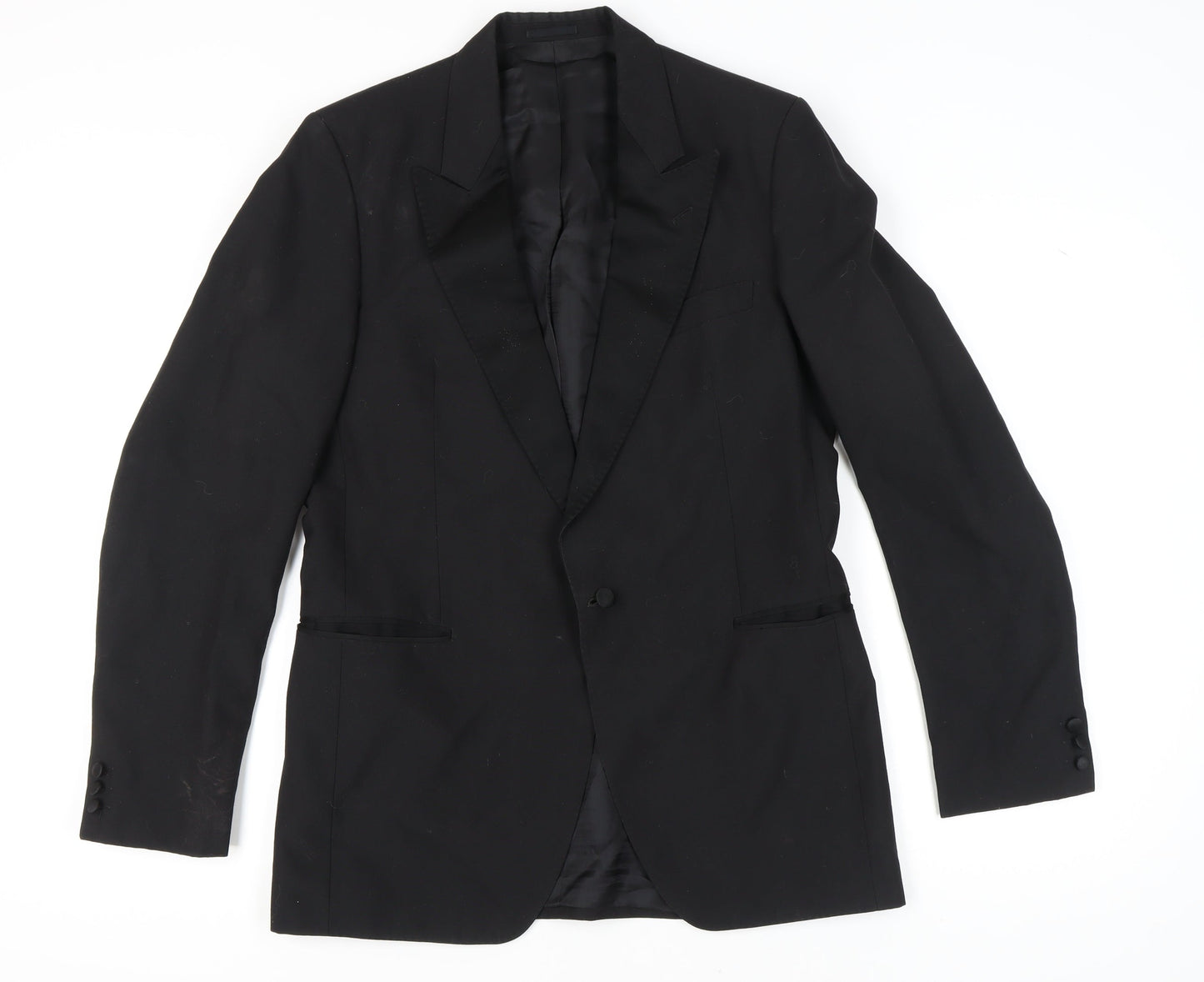 Dormie Mens Black 40L Wool Tuxedo Blazer Formal Jacket