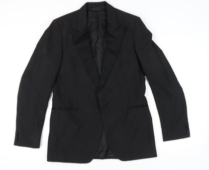 Dormie Mens Black 40L Wool Tuxedo Blazer Formal Jacket