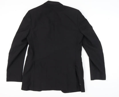 Dormie Mens Black 40L Wool Tuxedo Blazer Formal Jacket