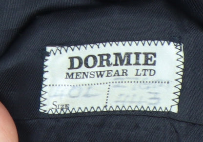Dormie Mens Black 40L Wool Tuxedo Blazer Formal Jacket