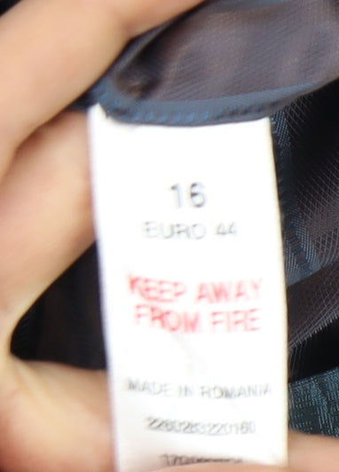 Womens UK Size 16 Topshop Blue Pea Coat