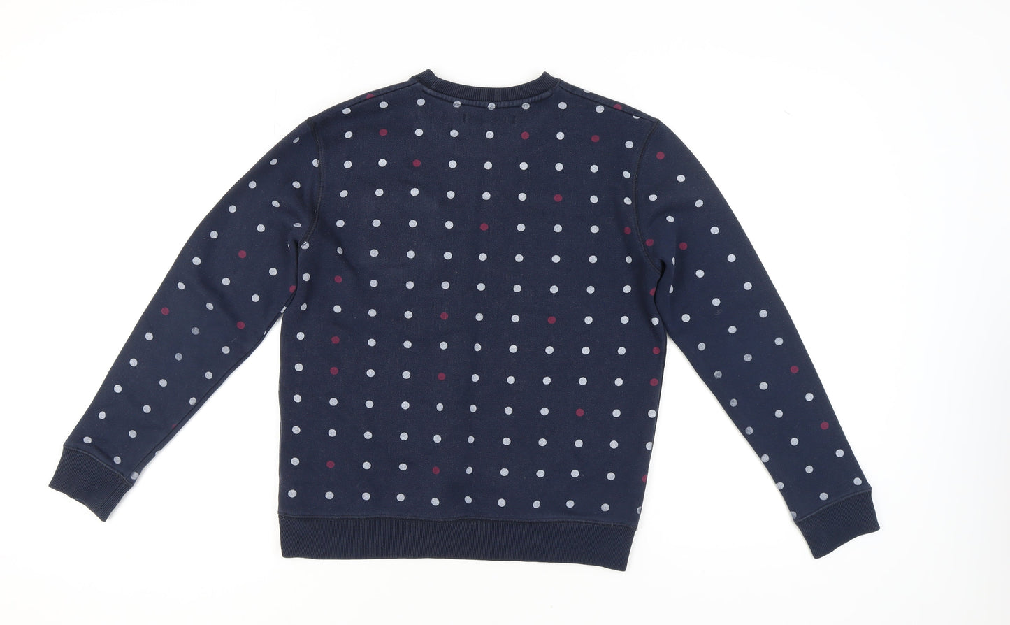 Voi Jeans Blue Polka Dot Pullover Sweatshirt, Size 10, Unisex