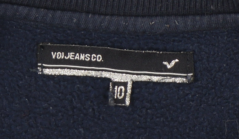 Voi Jeans Blue Polka Dot Pullover Sweatshirt, Size 10, Unisex