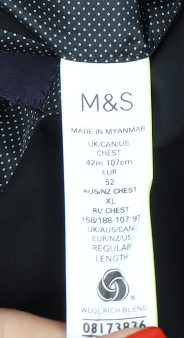 Mens UK Size 42 Marks and Spencer Regular Black Suit Jacket