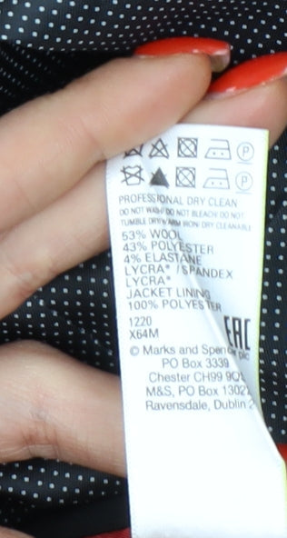 Mens UK Size 42 Marks and Spencer Regular Black Suit Jacket