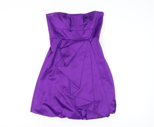 Karen Millen Women's Purple Strapless Party Dress, Size 8