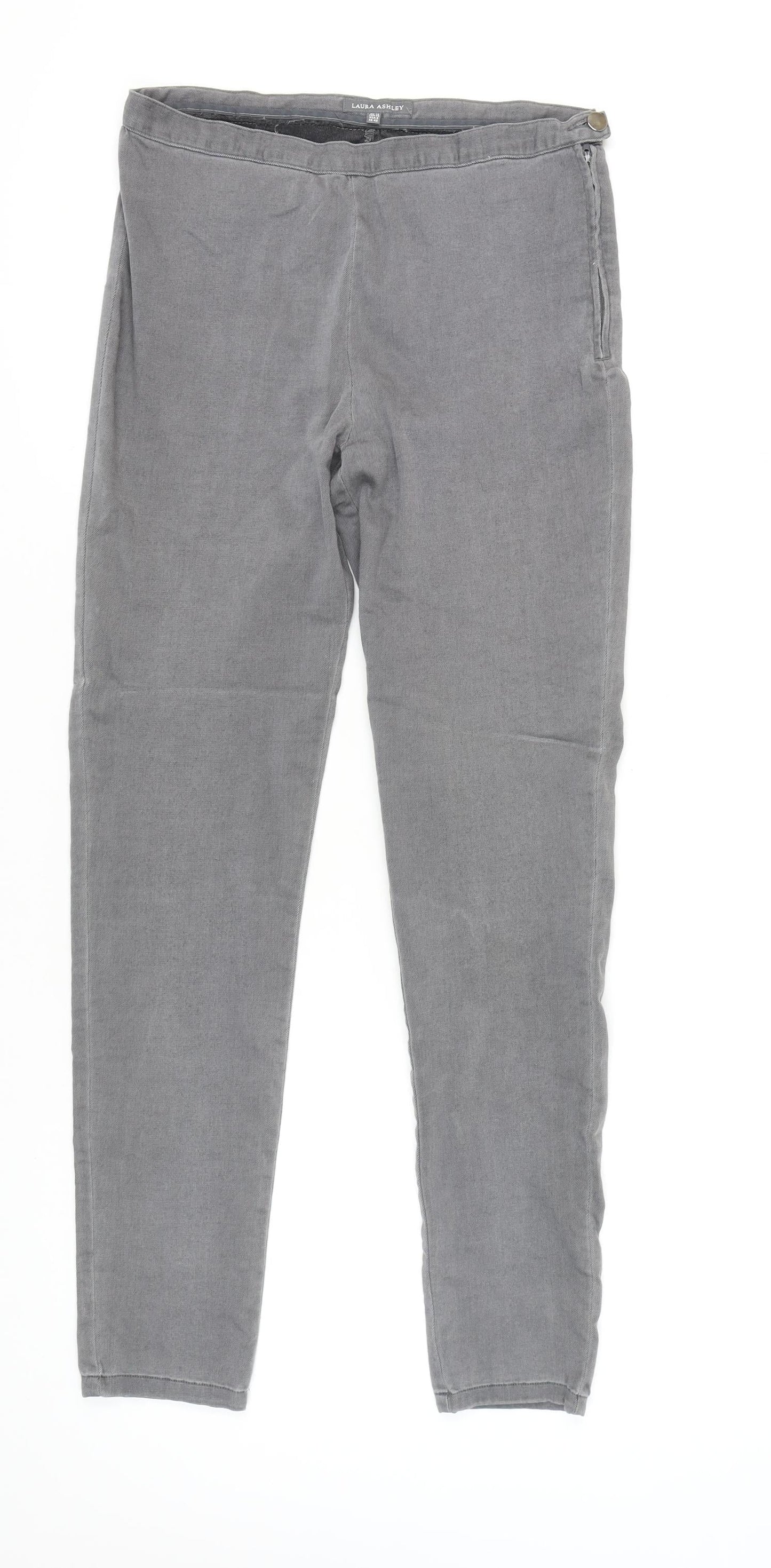 Laura Ashley Women's Grey Straight Trousers - Size 12