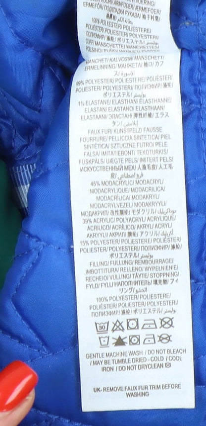 Boden Girls Green Parka, Hooded Coat, 2-3 Years, Winter Warmth
