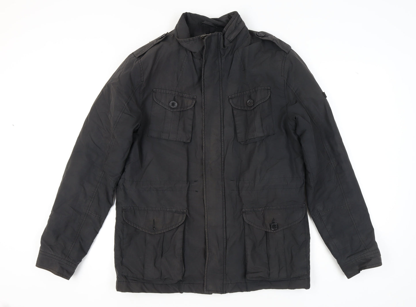 Mens UK Size L Ben Sherman Black Military Jacket