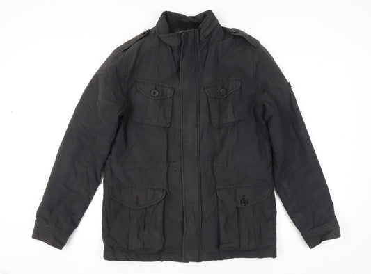 Mens UK Size L Ben Sherman Black Military Jacket