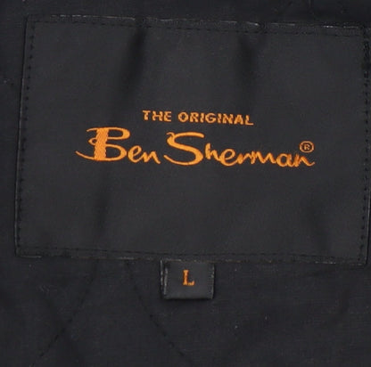 Mens UK Size L Ben Sherman Black Military Jacket