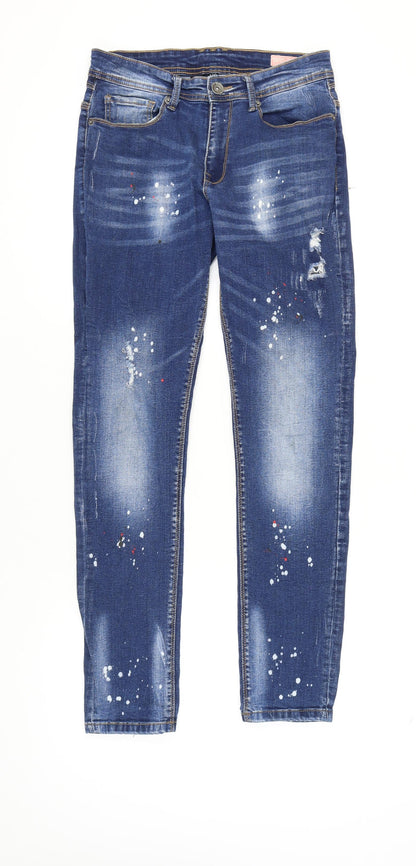 Voi Men’s Blue Distressed Denim Jeans 30