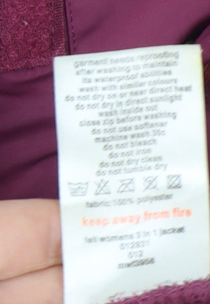 Womens UK Size 12 Mountain Essentials Purple 3-in-1 Jacket