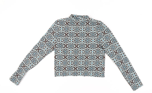 Womens UK Size 14 Stradivarius Multicoloured Cropped Blouse