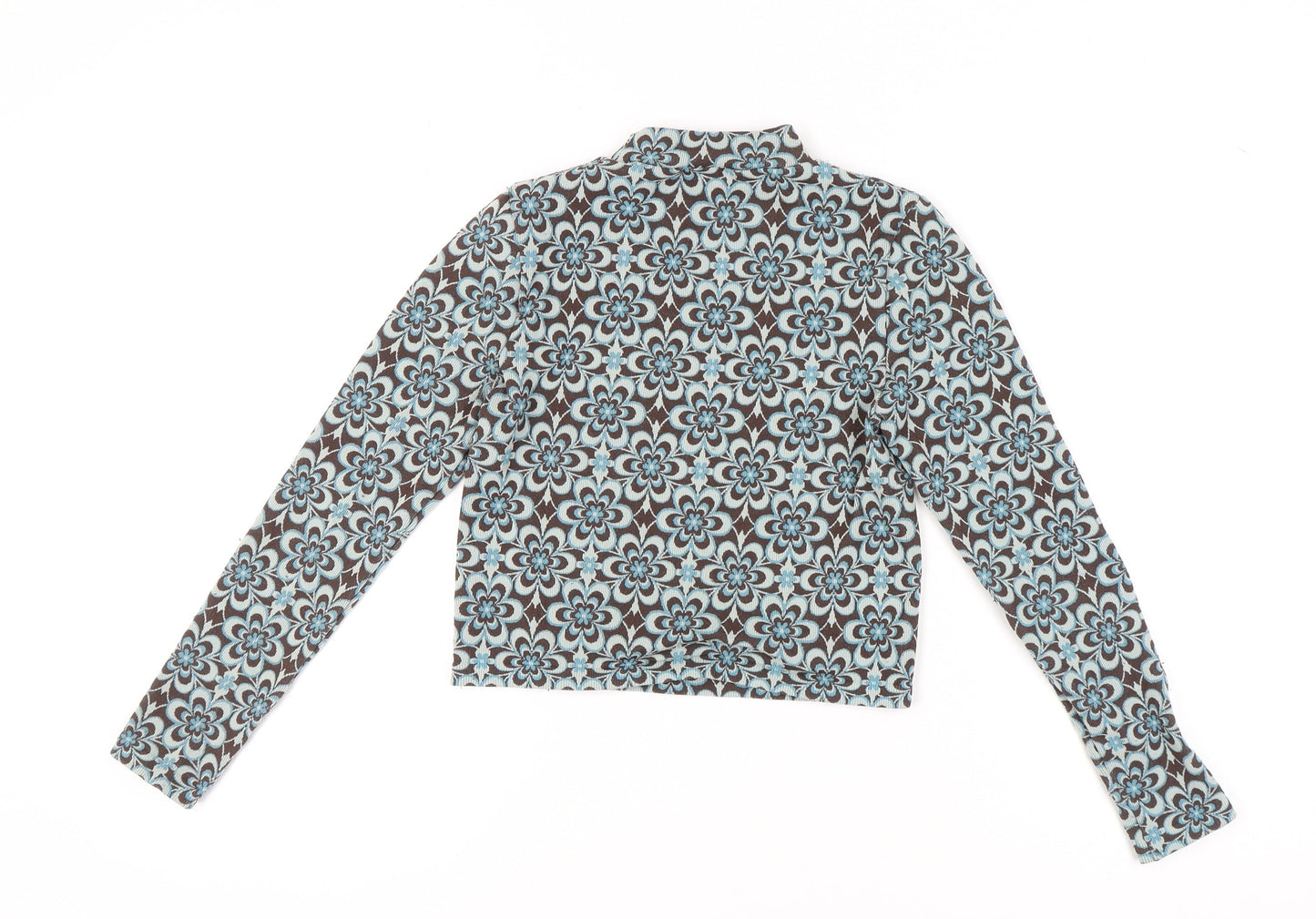Womens UK Size 14 Stradivarius Multicoloured Cropped Blouse