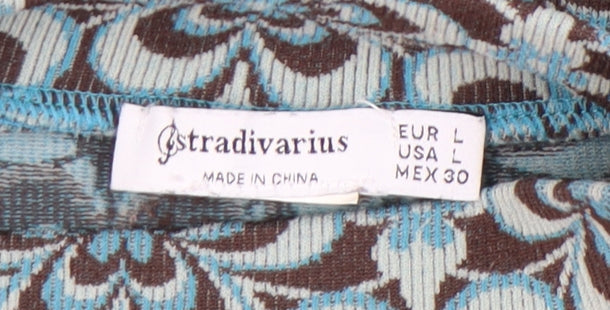 Womens UK Size 14 Stradivarius Multicoloured Cropped Blouse