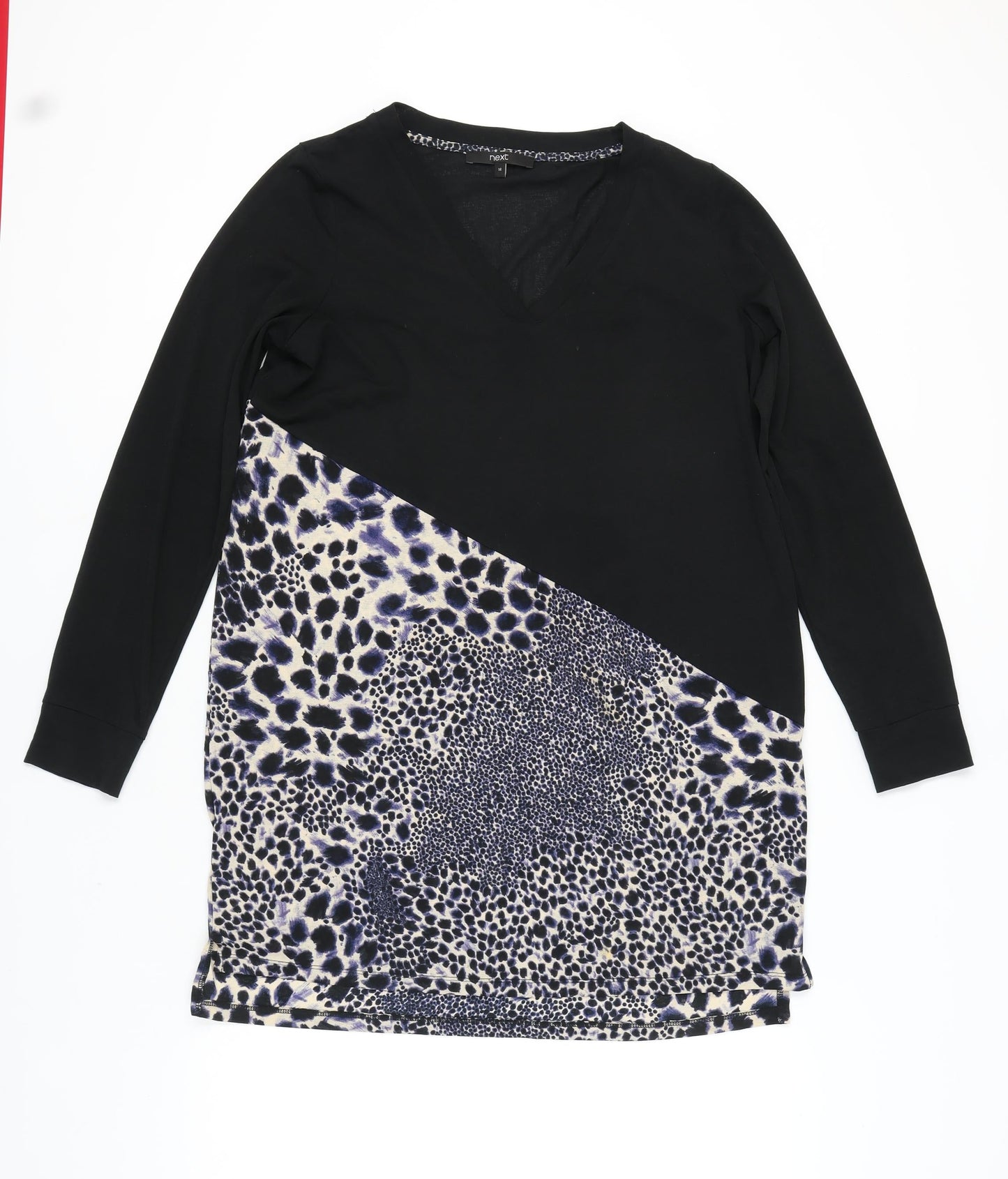 Next Women's Black Leopard Print Shift Dress Size 14