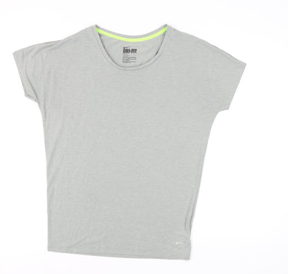Nike Grey Dri-FIT Women's T-Shirt M - Casual Gym Top