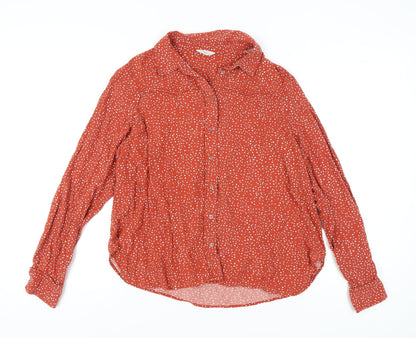 Hush Women's Red Polka Dot Button-Up Shirt Size 12