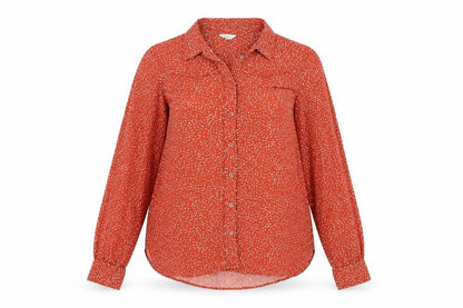 Womens UK Size 12 Hush Red Basic Button-Up
