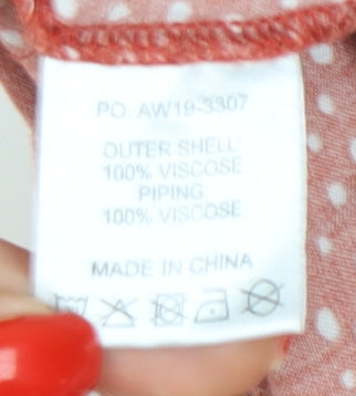 Hush Women's Red Polka Dot Button-Up Shirt Size 12