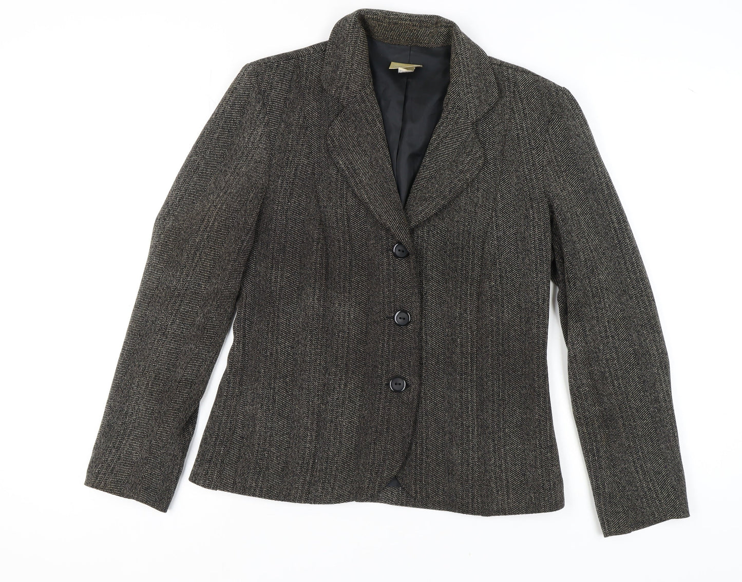 Caviar Women's Grey Herringbone Blazer Size 12
