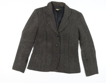 Caviar Women's Grey Herringbone Blazer Size 12