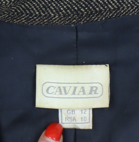 Caviar Women's Grey Herringbone Blazer Size 12