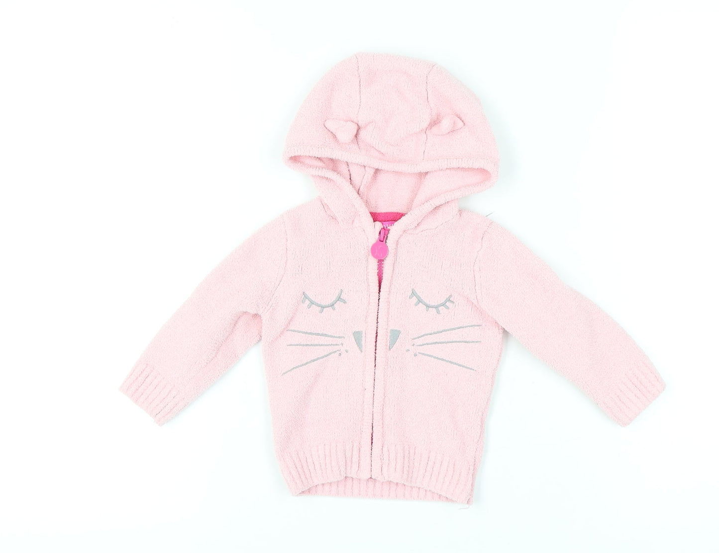 Joules Unisex Baby Pink Animal Cardigan, 6-9 Months, Hooded Zip