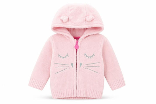 Joules Unisex Baby Pink Animal Cardigan, 6-9 Months, Hooded Zip