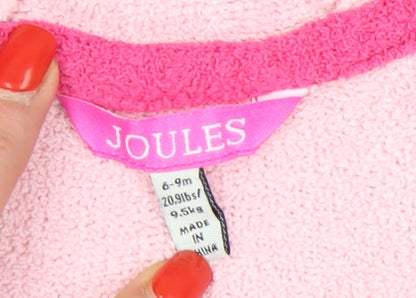 Joules Unisex Baby Pink Animal Cardigan, 6-9 Months, Hooded Zip