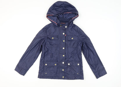 Marks & Spencer Girls Blue Hooded Jacket, Age 11-12