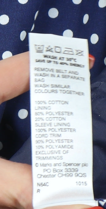 Marks & Spencer Girls Blue Hooded Jacket, Age 11-12