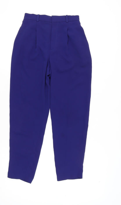 Womens UK Size XS Uniqlo Regular Fit Casual Blue Trousers