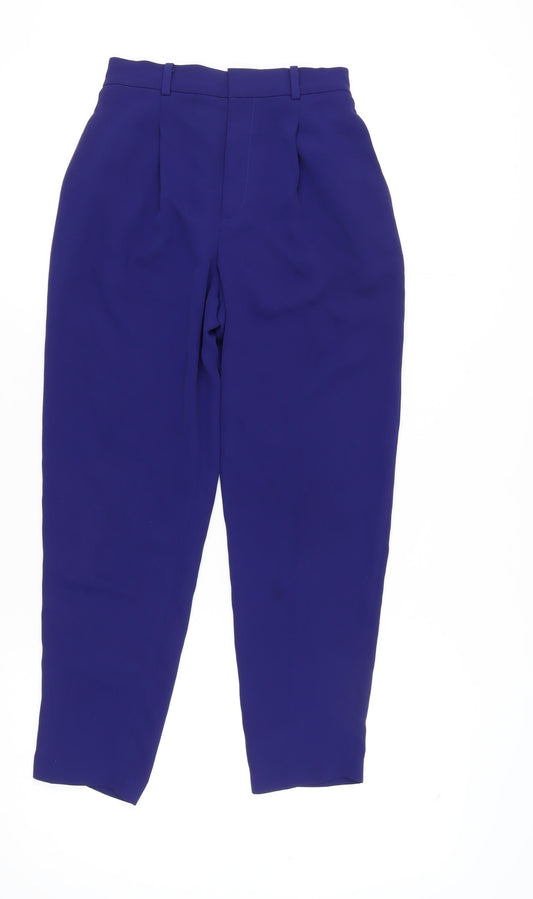 Womens UK Size XS Uniqlo Regular Fit Casual Blue Trousers