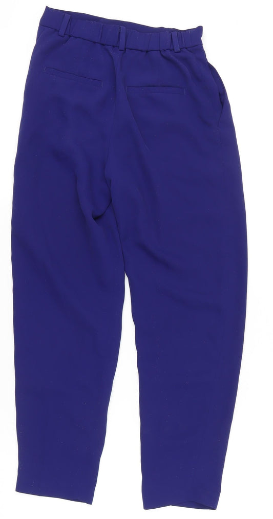 Womens UK Size XS Uniqlo Regular Fit Casual Blue Trousers