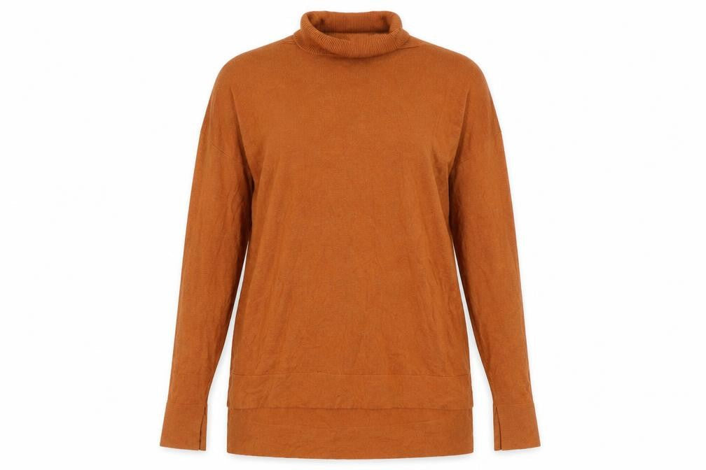Marks and Spencer Women's Brown Roll Neck Jumper Size 10