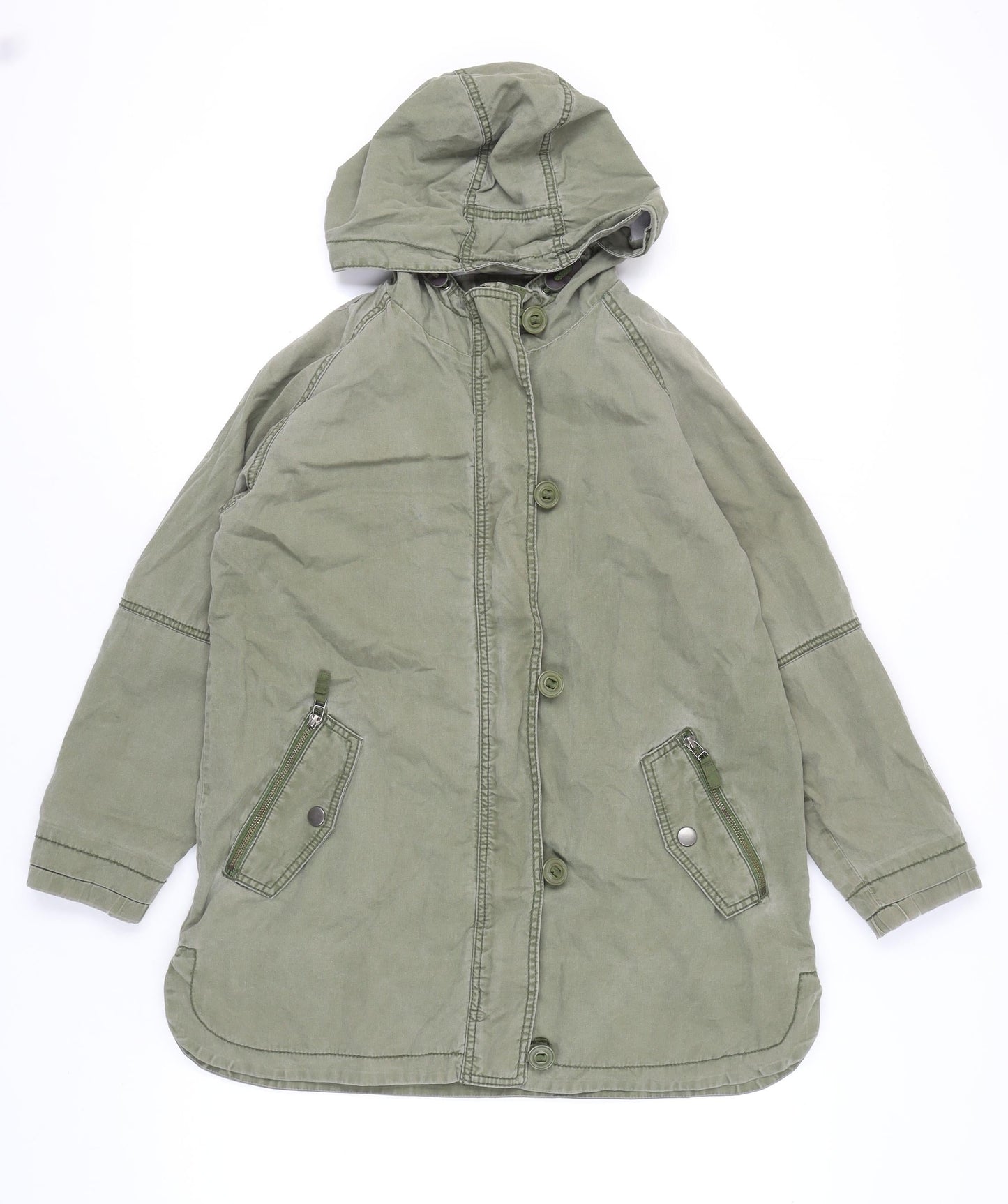 Next Girls Green Hooded Anorak Coat Age 11