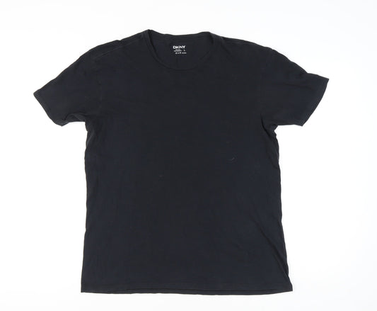 Womens UK Size L DKNY Black Basic T-Shirt