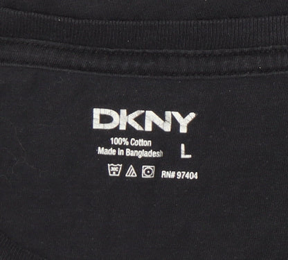 Womens UK Size L DKNY Black Basic T-Shirt